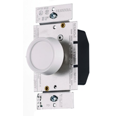 Hubbell Wiring Device-Kellems DIMMER, ROTARY, 3WAY, 600W 120V, WH/IV RD603PDK